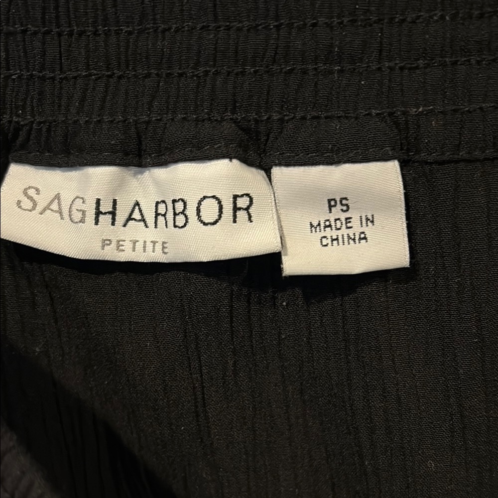 Sag Harbor Black Tiered Midi Skirt with Drawstring - Picture 2 of 6